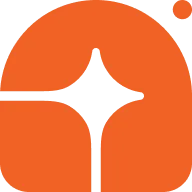 Orange abstract geometric shape with a star-like pattern in the center.
